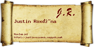 Justin Roxána névjegykártya